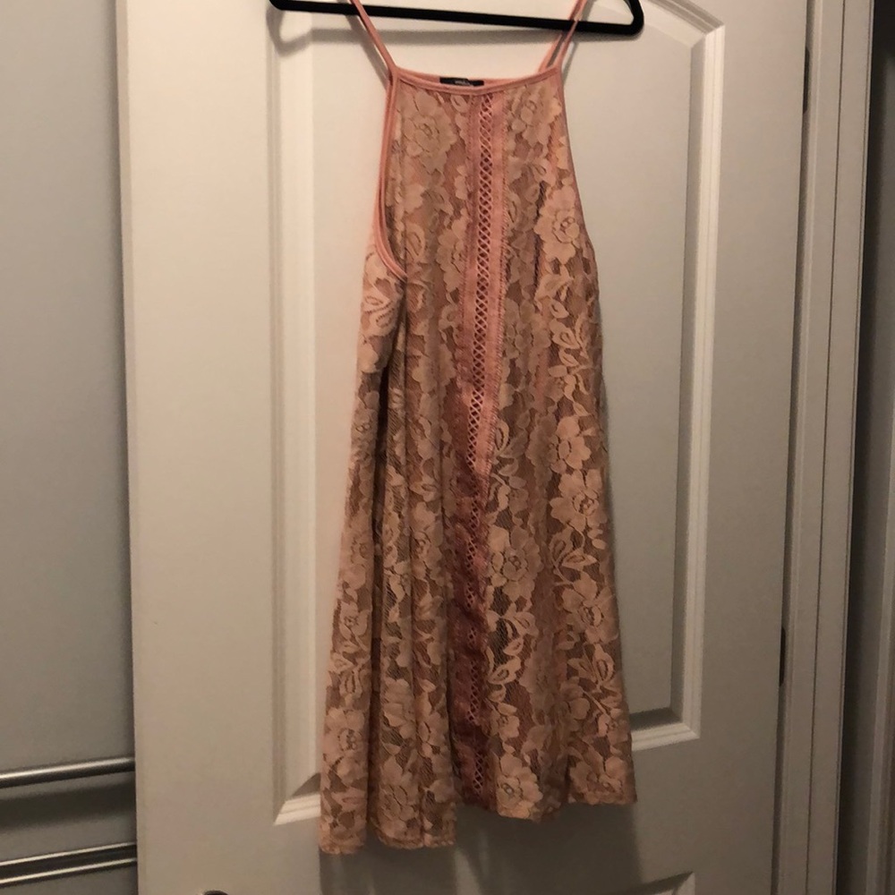 Mauve coral pink lace swing dress lg francesscas